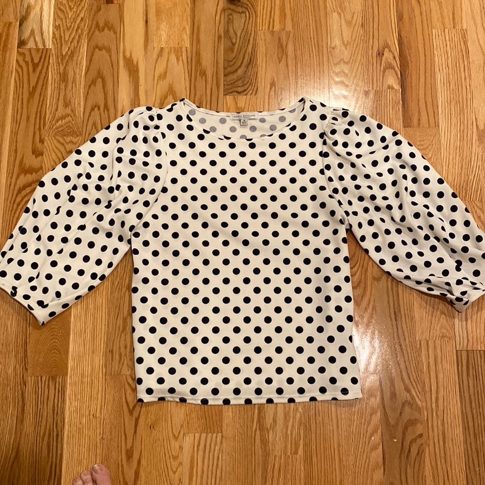 Green Envelope polka dot top